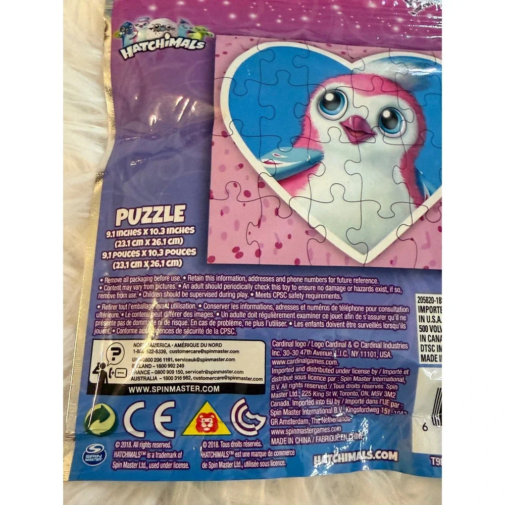 Hatchimals Puzzle on the GO 24 Piece Jigsaw Resealable Bag Pink Blue Spin Master